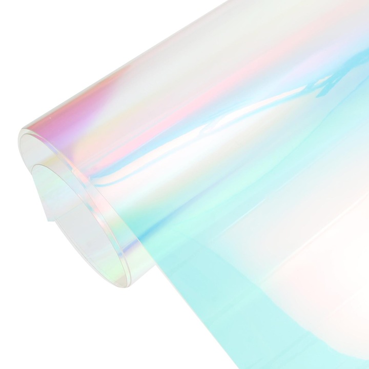 Irizáló PVC fólia barkácsoláshoz, 95 x 50 cm, 0,10 mm vastagság, többszínű