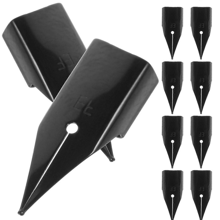 Cseretollhegyek, emag-FU-K0548-26810-16004 modell, rozsdamentes acélból, 0.38 mm-es hegy, fekete, 10 db-os készlet, méretek 1.70 x 0.69 x 0.20 cm
