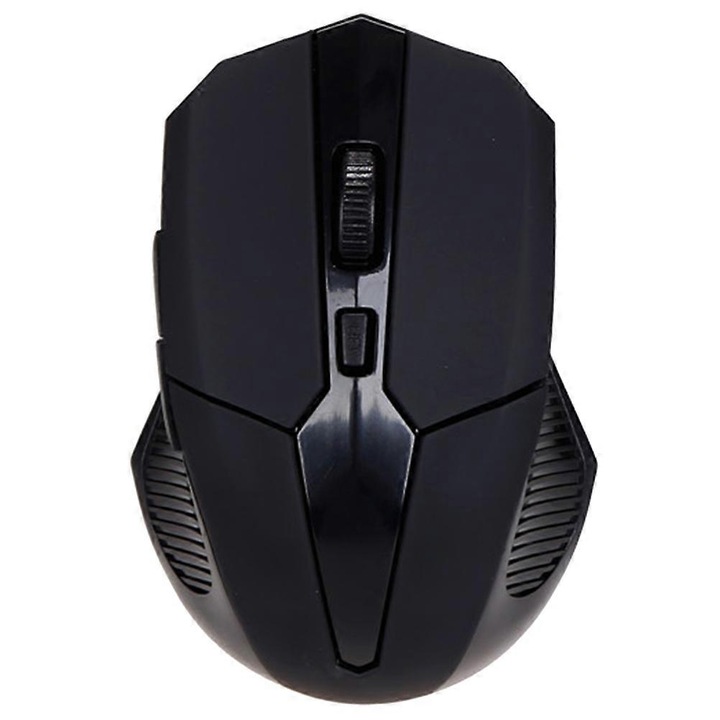 Безжична мишка emag-FU-K0548-26810-17328, 2.4 GHz, батерии 2x AAA, обхват 10 м, ергономична, черна, 10.5x6.6x4 см