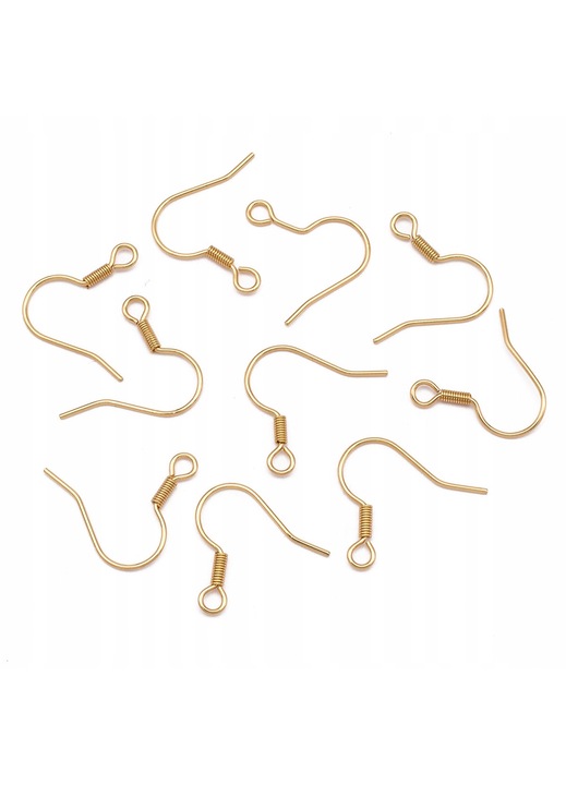 Bigle cercei, MIXFORM, inox placat aur 18K, set 10 buc, 17x17-20mm