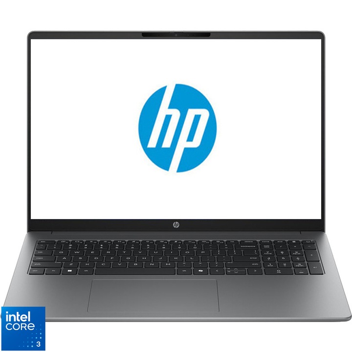 Laptop HP 16'' 200 G2i 16, WUXGA IPS, Procesor Intel® Core™ 3 100U (10M Cache, up to 4.70 GHz), 12GB DDR5, 512GB SSD, Intel Graphics, Free DOS, Meteor Silver