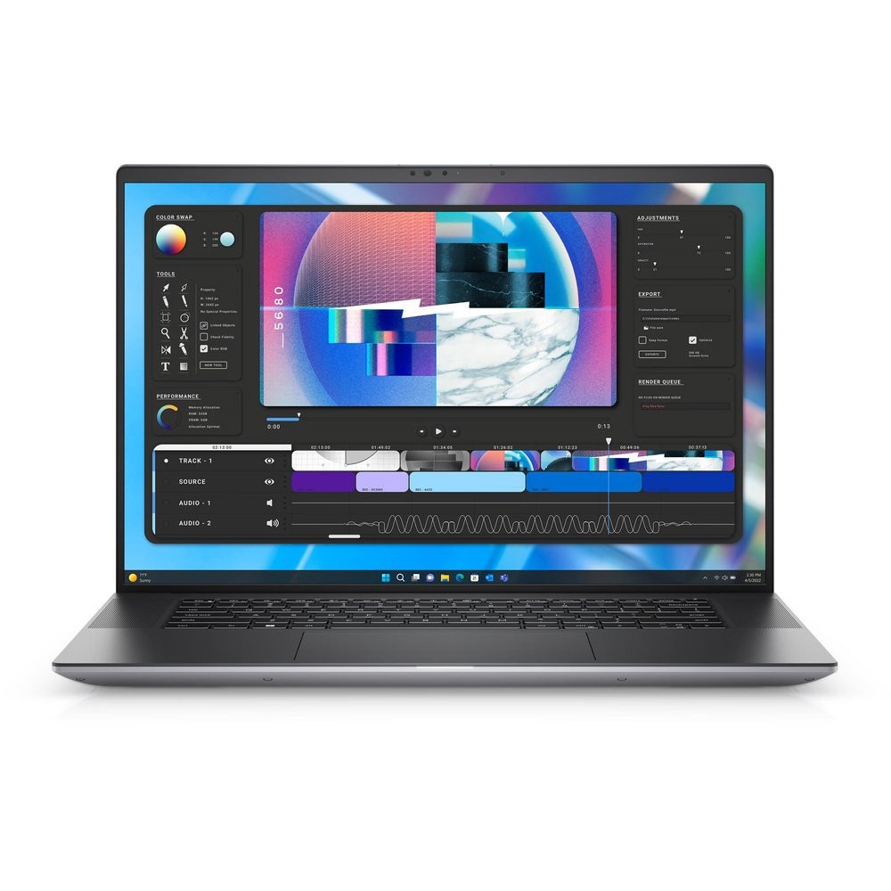 Laptop DELL Precision P16, 16" WUXGA, Intel® Core™ i5 13600H pana la 4.8 GHz, 16 GB RAM DDR5, 256 GB SSD, Intel Iris Xᵉ Graphics, Windows 11 Pro, Titan Gray 256 GB