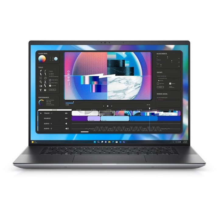Laptop DELL Precision P16, 16" WUXGA, Intel® Core™ i5 13600H pana la 4.8 GHz, 16 GB RAM DDR5, 256 GB SSD, Intel Iris Xᵉ Graphics, Windows 11 Pro, Titan Gray 256 GB