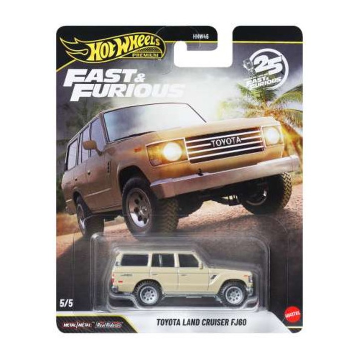 Toyota Land Cruiser FJ60 krém színű 1:64-es méretarányú modellautó, Hotwheels