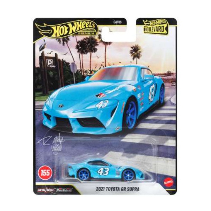 Toyota GR Supra 2021 kék autómodell, 1:64 méretarányú, Hot Wheels