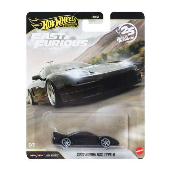 Honda NSX Type R 2003 modellautó, fekete, 1:64 méretarányú, Hotwheels