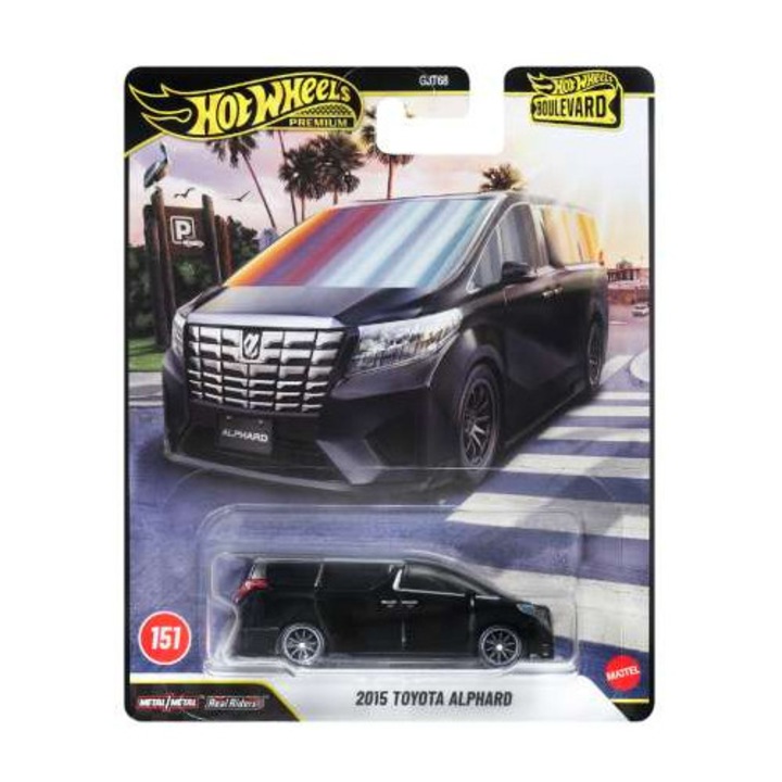 Toyota Alphard fekete autómodell, 1:64 méretarányú, Hot Wheels