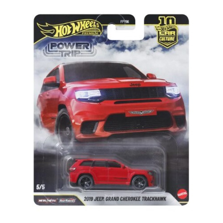 Jeep Grand Cherokee Trackhawk piros autómodell 1:64 méretarányban, Hot Wheels