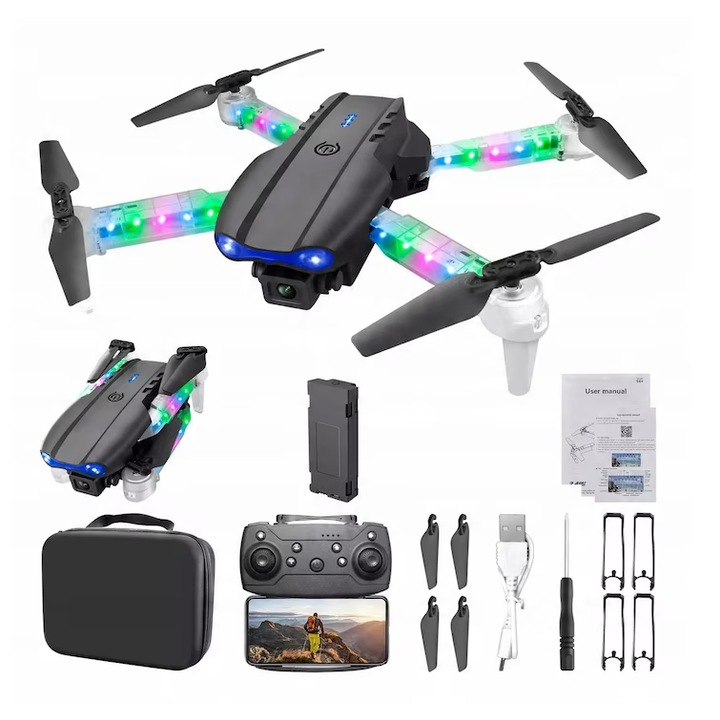 Мини сгъваем дрон Light Edition с двойна HD камера, Wi-Fi FPV и 2 батерии – Обхват на управление до 100 м