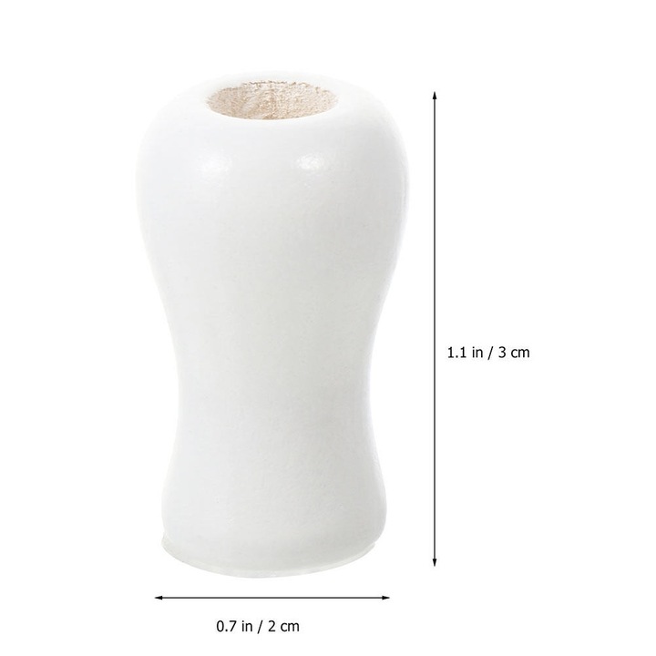 Butoni din lemn pentru snur perdea ZYBLSSBB, vopsiti, alb, set 24 buc, 3 x 2 cm