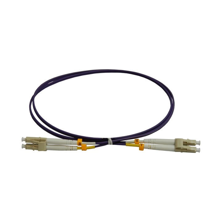 FO LC/PC-LC/PC patchcord, MM OM4 50/125, LSZH köpeny 2.0mm, duplex 3m, "LC-LC-MM4/DX-3" (zöld bélyeg 0.08 lej)