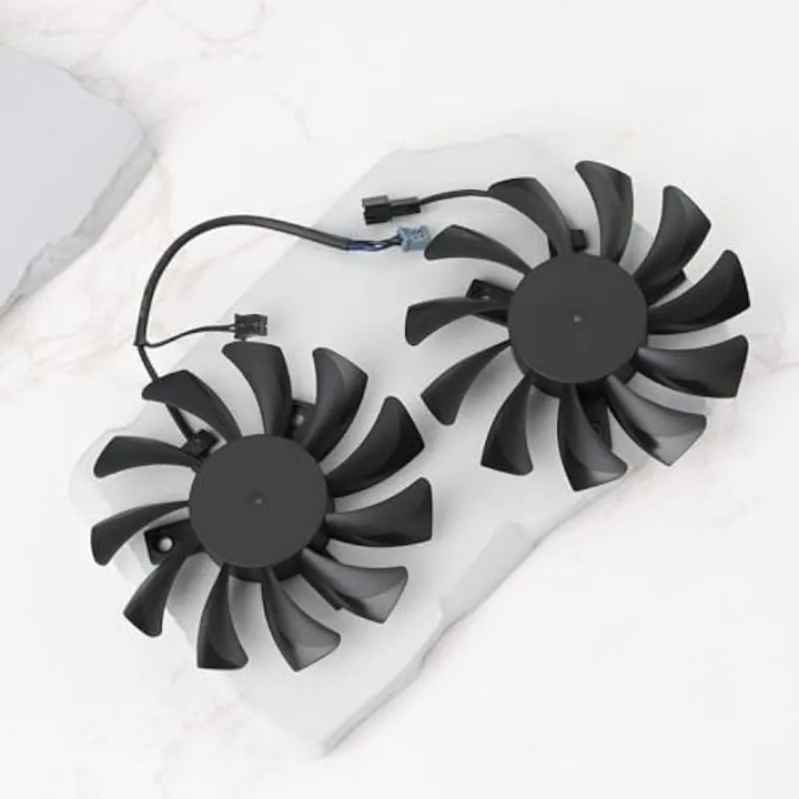 Set ventilatoare de racire pentru placa video HA8010H12C-Z, 2 pini, diametru 75 mm, distanta gauri montaj 40 mm, negru, 2 buc., K0544-26810-2730-AMC