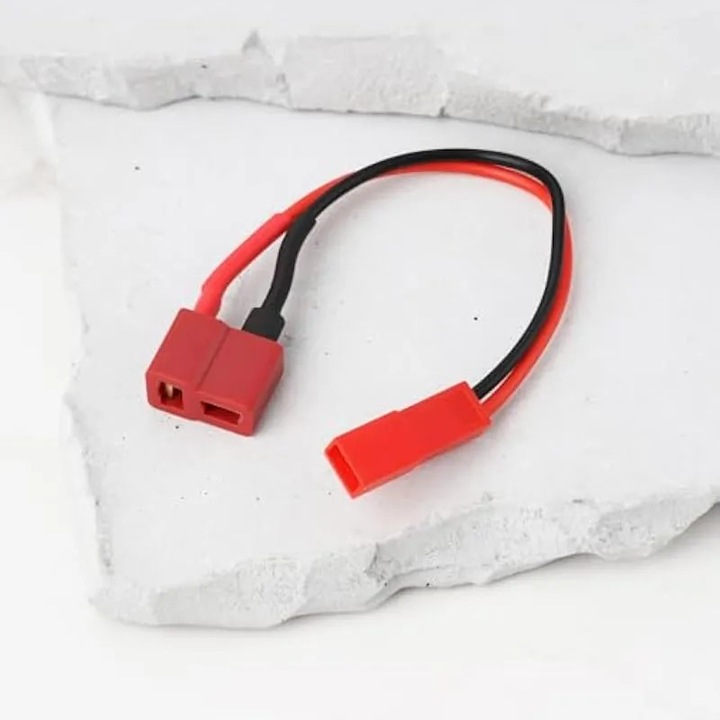 Adaptor T cu mufa femeie la mufa JST femeie K0544-26810-2469-AMC, cablu 10 cm 20 AWG, rosu/negru, set de 4 bucati