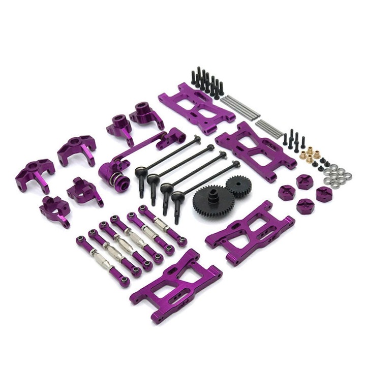 Fém alkatrész upgrade készlet Wltoys 124016/124017/124018/124019/144010/144001/144002 emag-FU-k0206-260810-424, alumínium, lila