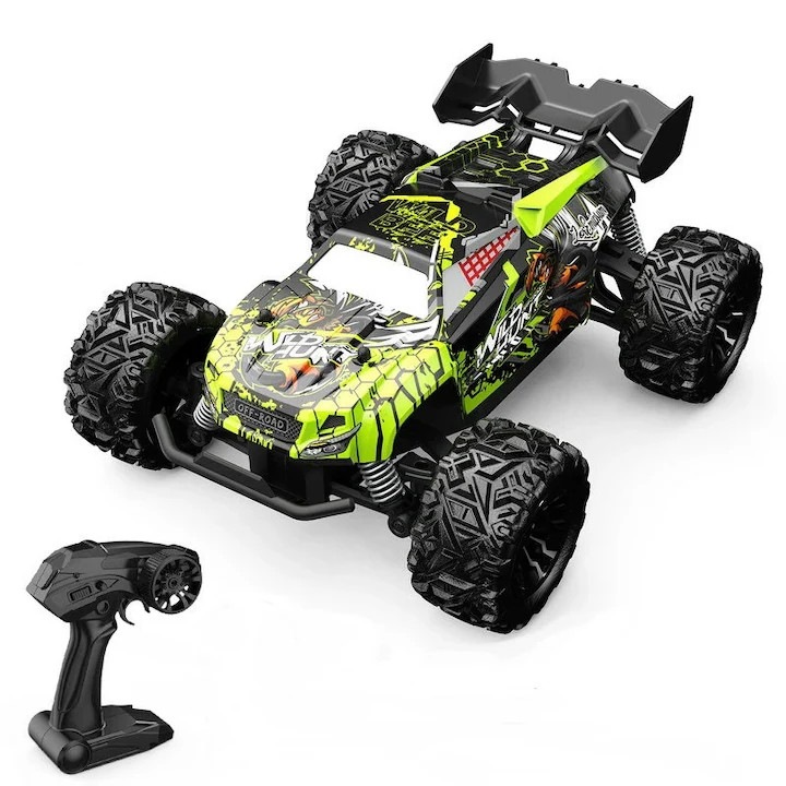 Carmdering S767 RC Truggy autó, 1:20, 2.4 GHz, 2WD, LiPo 3.7 V 500 mAh, sebesség 18-20 km/h, üzemidő 15-20 perc, hatótáv ~25 m, zöld/fekete, EMAG-FP20260810-1902