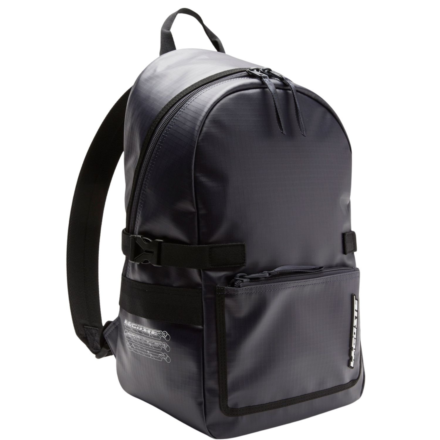 Lacoste, rucsac urban din poliester Ripstop cu compartiment pentru laptop 11" NH4264SBM20, negru, 42 x 30 x 14 cm