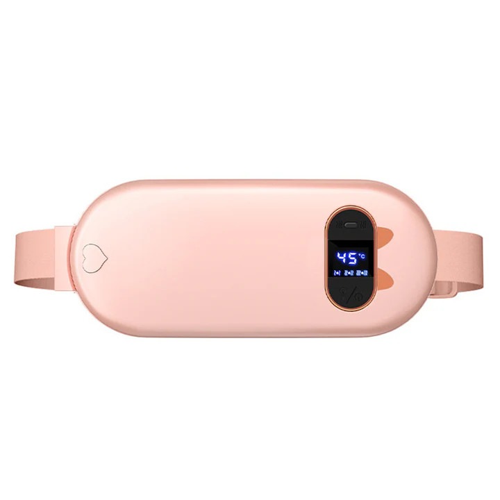 Carmdering EMAG-FP20260810-1196 menstruációs görcsökre való melegítő öv, gyors felmelegedés 65°C-ig, 3 fűtési és rezgési fokozat, 1800 mAh újratölthető akkumulátor, rózsaszín