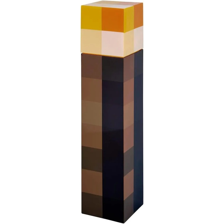 Sticla de apa Minecraft Torch 31CJ-K0274-260810-1249, fara BPA, gat larg, compatibila cu masina de spalat vase, pentru bauturi reci, maro/galben, 650 ml