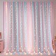 Perdele voal transparente curcubeu, set 2, 150 x 213 cm per panel, multicolor pastel