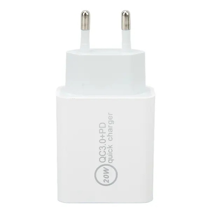 Incarcator rapid 20W QC3.0 PD, dual port USB-C/USB-A, 100-240V, priza EU, alb, model 31CJ-K0274-260810-4171