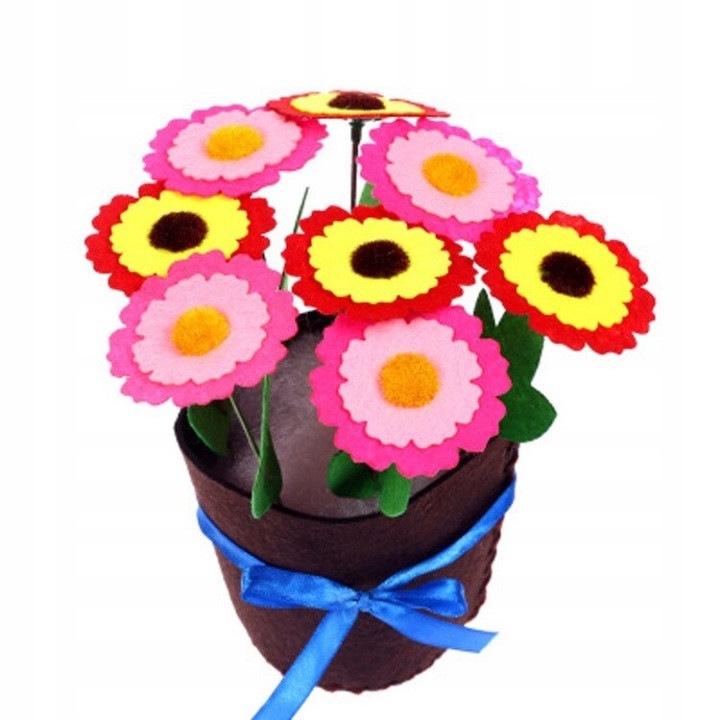Kit DIY flori in ghiveci YG-SSCNN66, din fetru (poliester), multicolor
