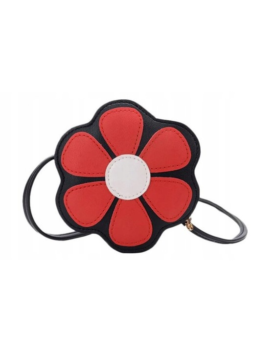 Geanta de umar pentru copii din PU in forma de floare WN-SKMAQWW-1RED, multicolor, 14 x 4 x 14 cm, curea 102 cm