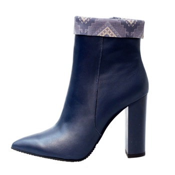 Ghete dama, Thea Visconti, toc 9,5 cm, Albastru marin, 35 Ghete dama, Thea Visconti, toc 9,5 cm, Albastru marin, 35