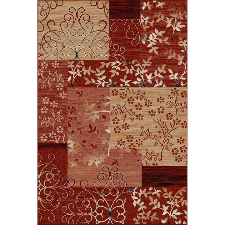 Covor Modern, Lotos 1521, Grena, 200x300 cm, 1800 gr/mp