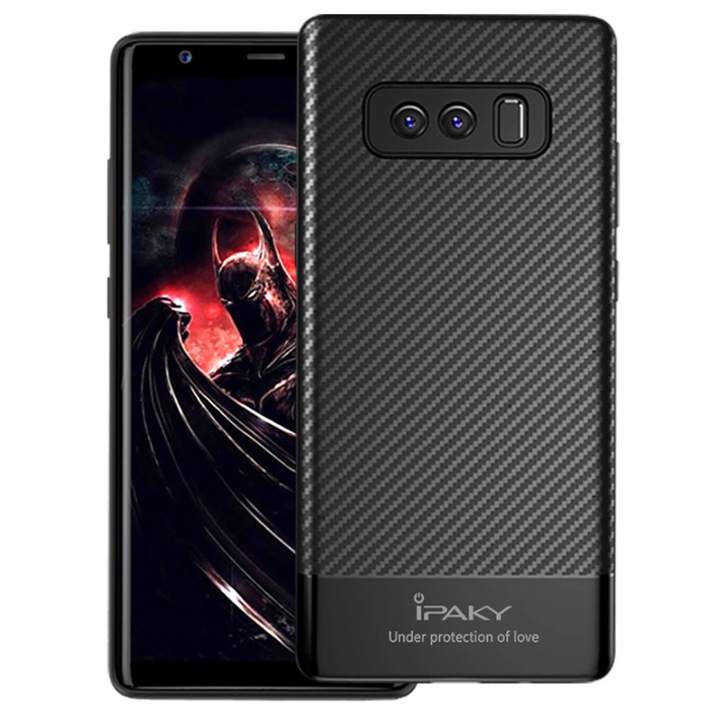 Калъф гръб IPAKY Carbon Fiber flexible за Samsung Galaxy Note 8 N950, Черен