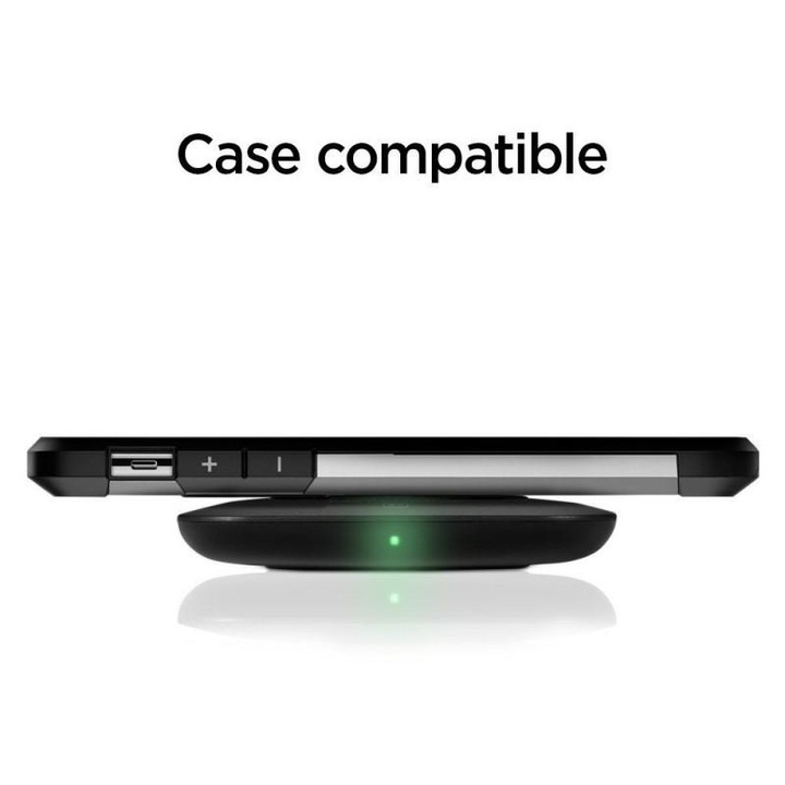 Spigen F301W Vezeték nélküli töltő, Gyorstöltő 9V, Univerzális indukciós, Fekete