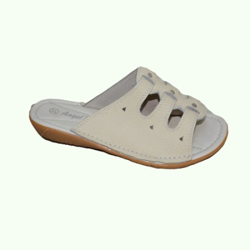 Papuci cu decupaje si capse , D&J Exclusive, Bej, 36