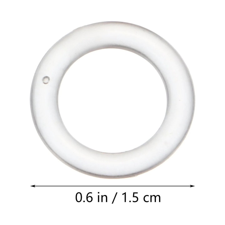 Cercuri pentru draperie ZYBLSSBB din plastic, transparente, O 1,5 cm, set 100 buc