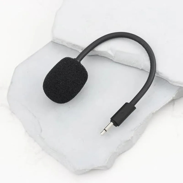 Microfon de inlocuire pentru casti de gaming K0544-26810-1518-AMC, jack 2,5 mm, impedanta 2,2 kΩ, brat flexibil 160 mm, cu husa din spuma, negru
