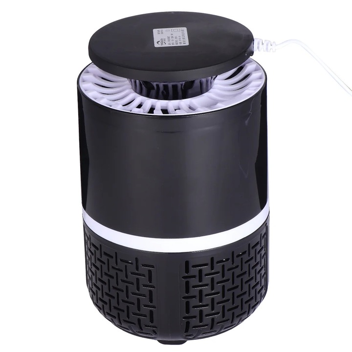 Aparat anti-tantari ZYBLSSBB LSM2xh1836-BCS0091461, lumina UV cu fotocataliza si capcana cu ventilatie, USB 5W, pentru interior, negru, 18 x 10 x 10 cm