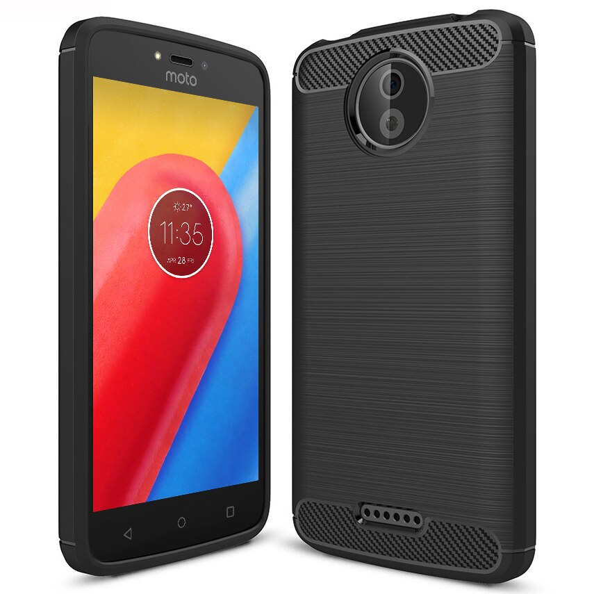 Husa Silicon Aspect Carbon Motorola Moto E4 - Negru