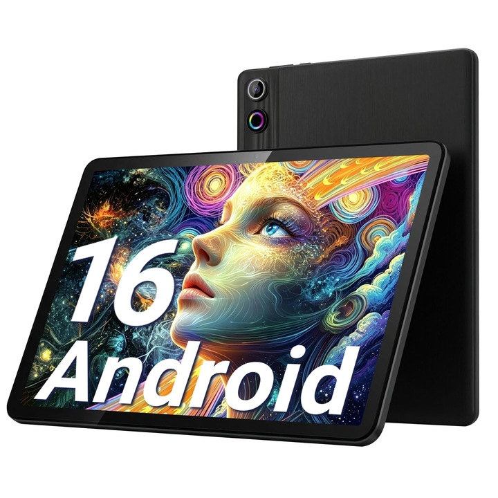 TT.KIDS KB10 Tableta 10 Inch Android 16, 24GB+64GB, extensibil 1TB TF, Baterie 6000mAh, Incarcare Rapida, Ecran HD, Widevine L1, Camera Dubla, Face ID, Ecran Divizat, Portabila