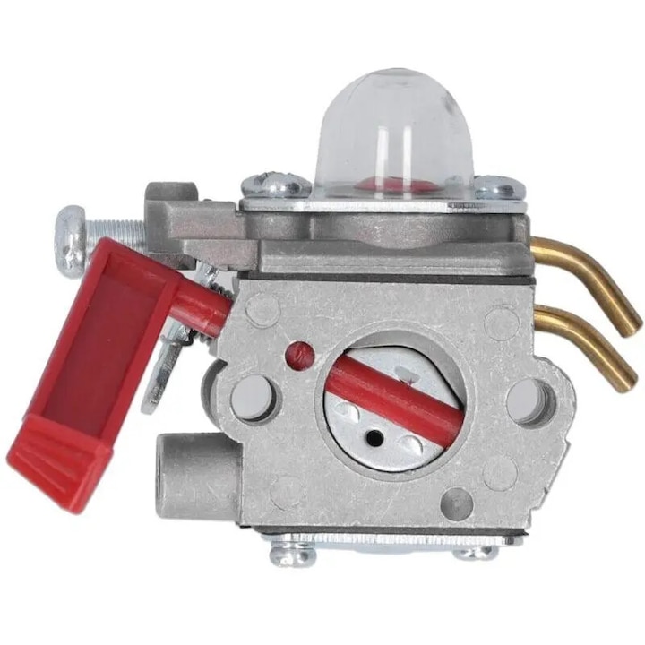 Карбуратор, съвместим с Homelite UP04742A/UT15200/UT20771/UT20763 C1U-H47, K0255-0810-CDCJ50162, метален с червена подкачваща помпа и месингови тръби