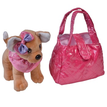 Catelus chiuaua, geanta de transport, fundita, maro/roz, 21 cm Catelus chiuaua, geanta de transport, fundita, maro/roz, 21 cm