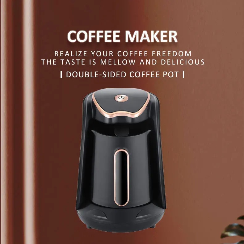 Ibric electric pentru cafea turceasca K0255-0810-CDCJ55858, 600 W, 300 ml, capacitate 4 cesti, anti-reflux, protectie anti-uscare, negru