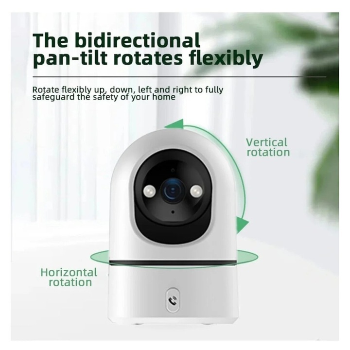 4MP beltéri WiFi megfigyelő kamera, 360°-os forgatás, automatikus követés, kétirányú hang