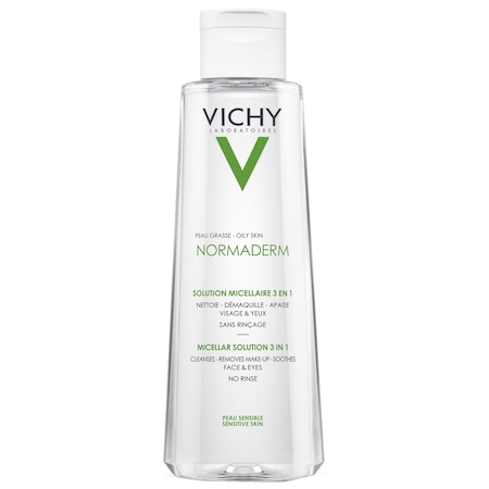 Apa micelara pentru demachiere fata pentru ten sensibil, gras, cu tendință acneică, Vichy Normaderm 200 ml