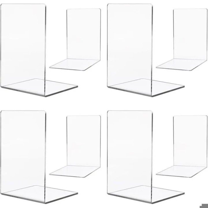 Suport pentru carti din acrilic, set 8 buc., transparent, model k0312-0805-CD19850