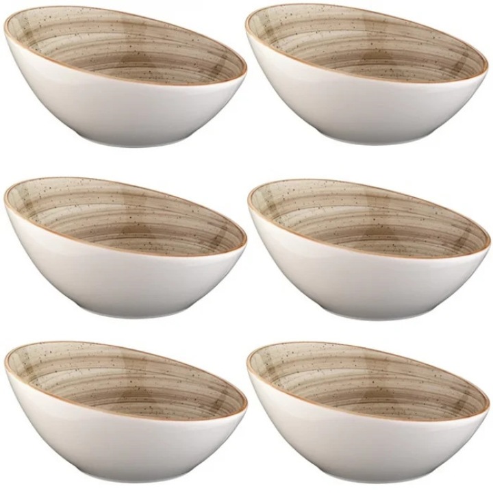 BONNA TERRAIN 6 darabos porcelán ferde tálkészlet 16 cm 350 ml