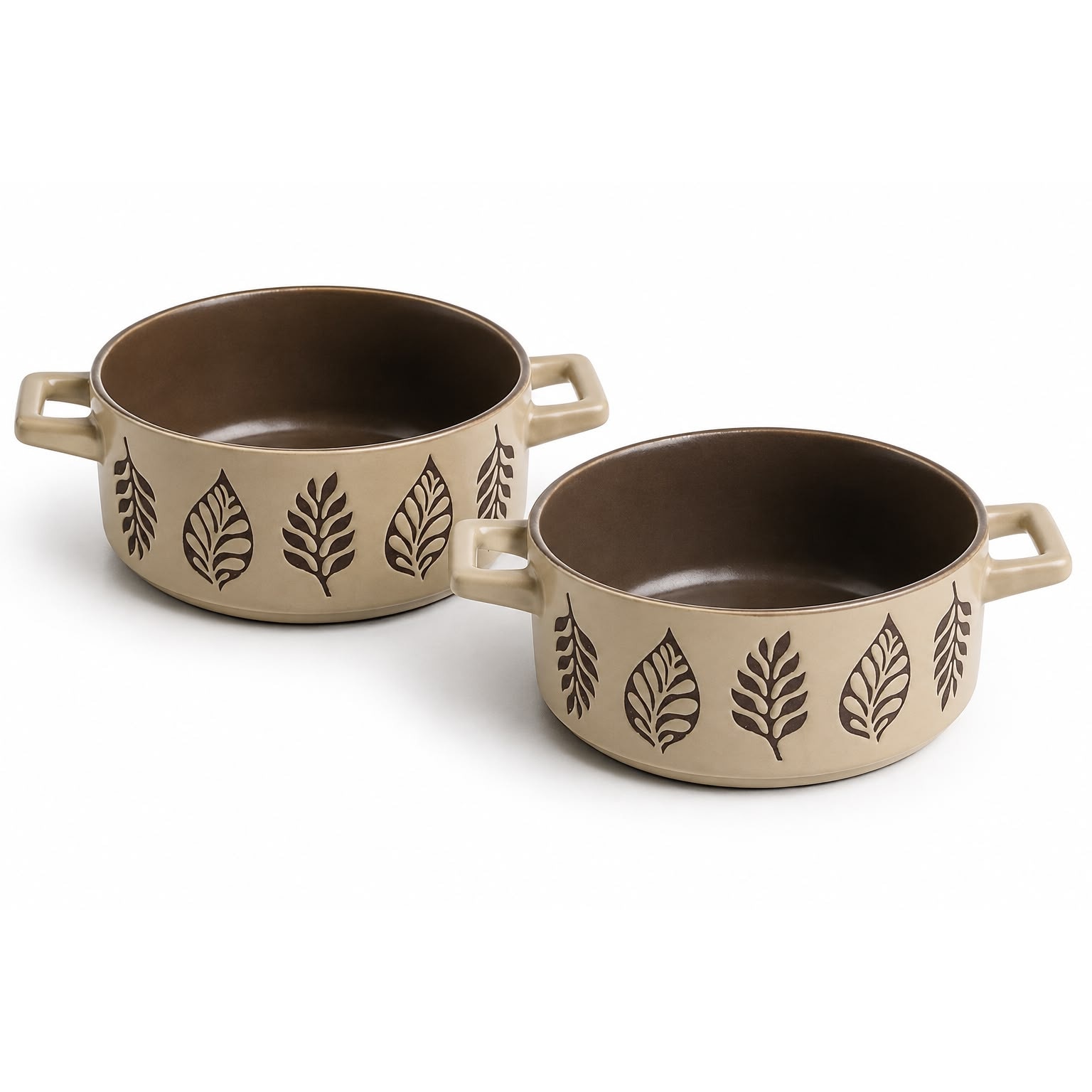 Set de 2 boluri New Bone Bej, 580 ml