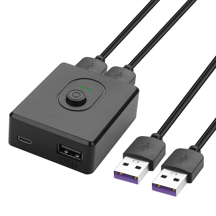 YACSEJAO USB 2.0 Kétirányú Kapcsoló - Osszon meg 1 Eszközt 2 PC között