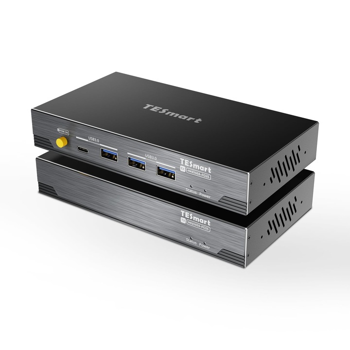 KVM hosszabbító TESmart HDMI 4K@60Hz Dual Monitor USB 3.0 Zero Latency