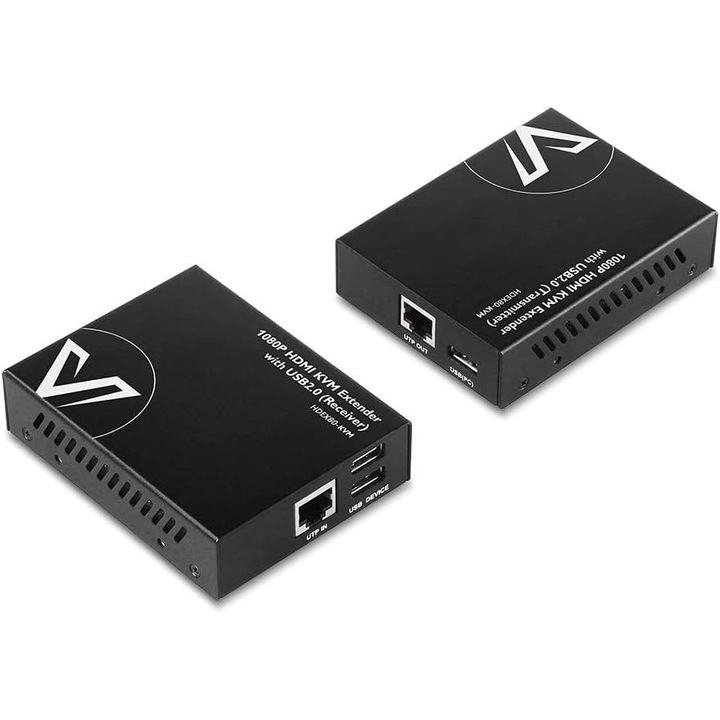 Extender KVM HDMI AV Acces 1080P 80m Cat5e/6, 2x USB 2.0