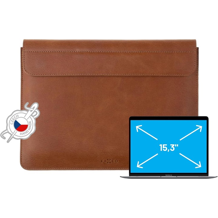 Калъф от кожа Oxford 15.3" MacBook Air M2/M3, iPad - Кафяв