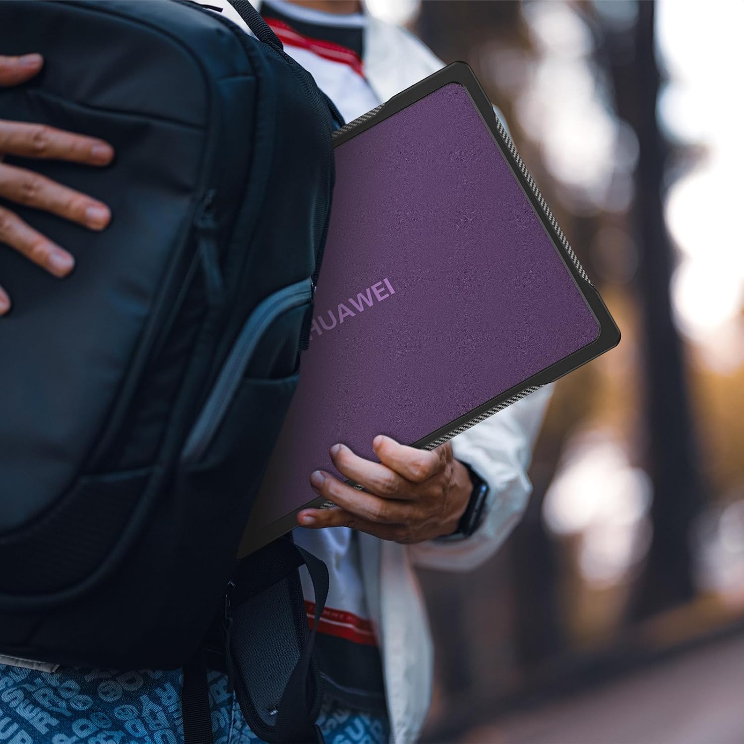Carcasa Dura Huawei MateBook D14 2023, Protectie 360°, Rosu