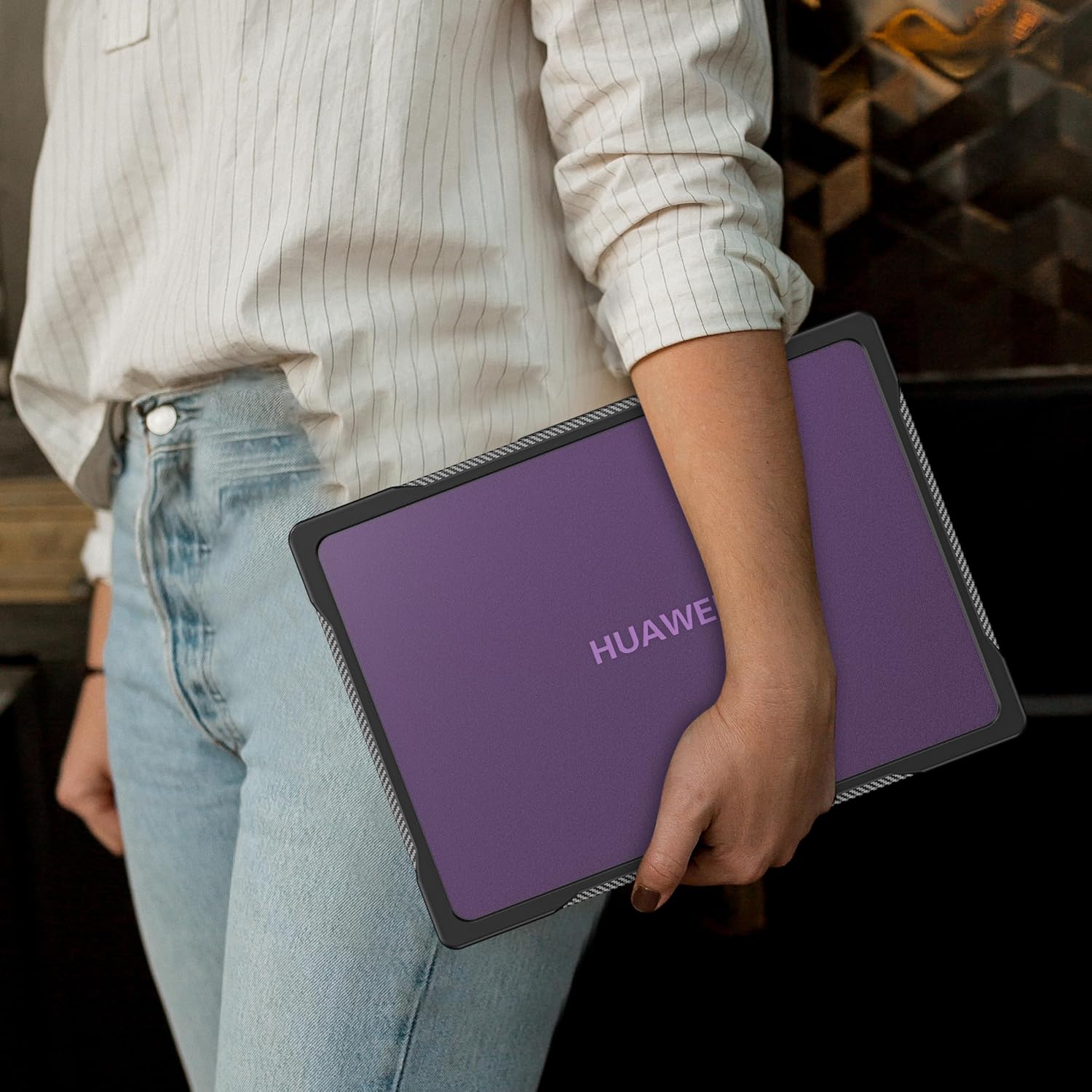 Carcasa Dura Huawei MateBook D14 2023, Protectie 360°, Rosu